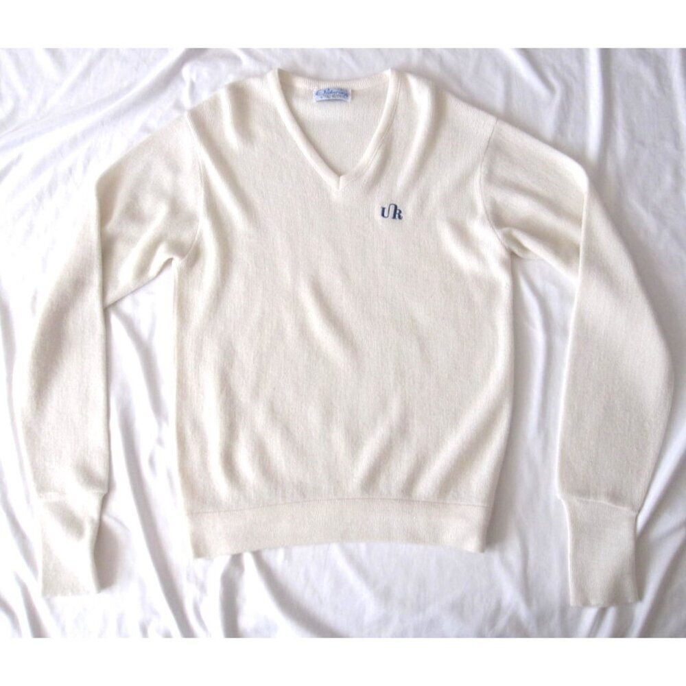 Vtg Kimberton UR Sweater Men V Neck Cottagecore Preppy Minimalist Sz L(MT921)USA